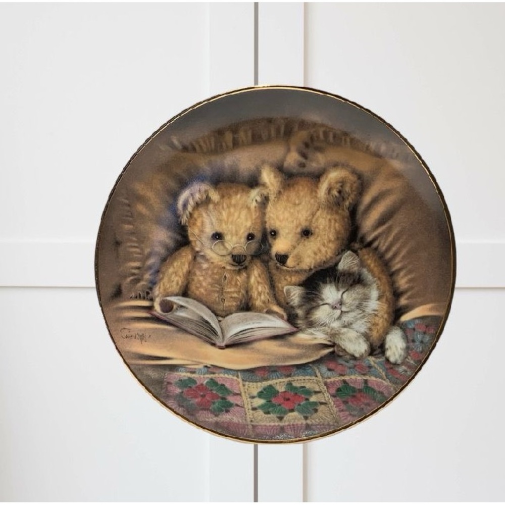 Bedtime Story Teddy Bear Porcelain Plate Sue Willis Franklin Mint Limited Ed